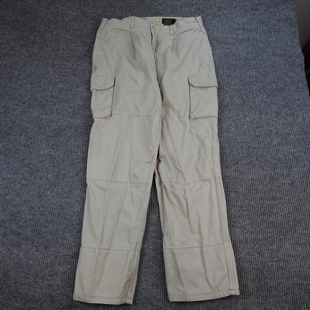 Vintage Eddie Bauer Cargo Pants Mens 38x32 (35x30) Beige Canvas Outdoor
